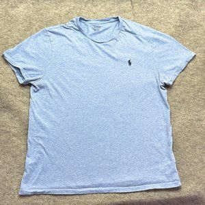 Polo Ralph Lauren T-Shirt Blue Custom Slim Fit Crew Neck Jersey Cotton Men XL